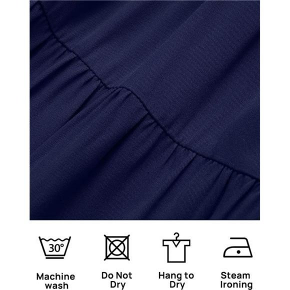 Women's Sleeveless Crew Neck Smocked High Waist Flowy Tiered A Line Midi Dress - Picture 3 of 6